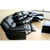 Majestic Curved Row Leather Home Theater Seating - Black - WI-8327-BLACK-7PC
