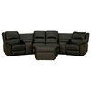 Majestic Curved Row Leather Home Theater Seating - Black - WI-8327-BLACK-7PC