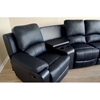 Paramount Curved Row Leather Home Theater Seating - Black - 8802-BLACK-7PC-HOME-THEATRE-SETS