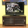 Benno Dark Brown TV Stand with Sliding Glass Doors - WI-88631-CHOCOLATE