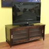 Benno Dark Brown TV Stand with Sliding Glass Doors - WI-88631-CHOCOLATE