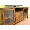 Miko Rustic TV Stand with Antiqued Brass Knobs - WI-88641-RUSTIC