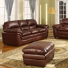 Redding Modern Sofa &amp; Loveseat - Cognac Brown Leather 