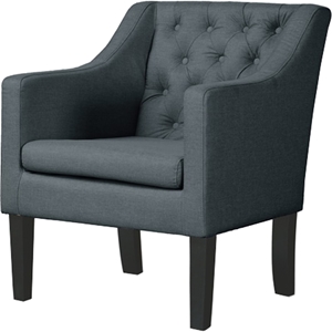 Brittany Club Chair - Button Tufted, Gray 