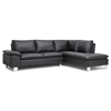 Toria Chaise Sectional Sofa - Black, Chrome Legs, Adjustable Arm - WI-A-071-SECTIONAL-BLACK-RFC