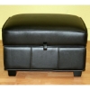 Classic Black Leather Storage Ottoman - WI-A-136-BLACK-OTTOMAN