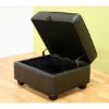 Classic Black Leather Storage Ottoman - WI-A-136-BLACK-OTTOMAN