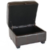 Classic Brown Leather Storage Ottoman - WI-A-136-J001-OTTOMAN