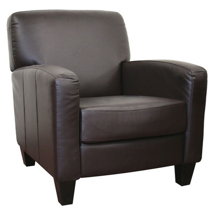 Stacie Dark Brown Leather Modern Club Chair 