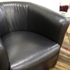 Julian Faux Leather Swivel Club Chair - Black Brown - WI-A-282-BLACK