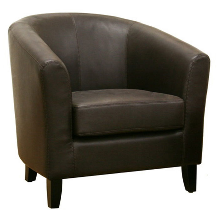 Frederick Dark Brown Leather Club Chair 