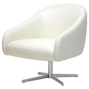 Balmorale Ivory Leather Swivel Chair 