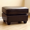 Anton Full Leather Ottoman in Dark Brown - WI-A-75-J001