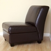 Luther Dark Brown Full Leather Armless Club Chair - WI-A-85-001