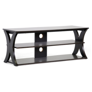 Xavier 45'' Wooden TV Stand - Wenge Finish, Black Steel Bars 