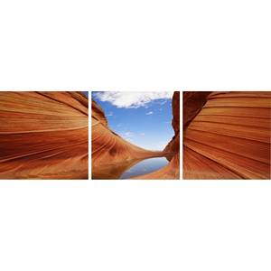 Desert Sandstone Mounted Photography Print Triptych - Multicolor 