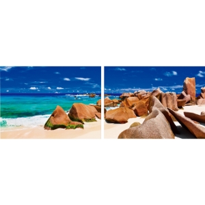 Tasmanian Tide Mounted Photography Print Diptych - Multicolor 