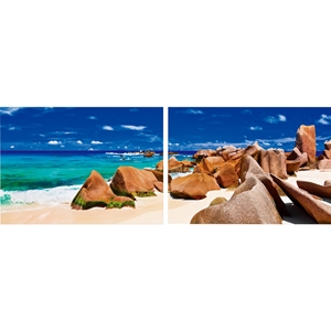 Tasmanian Tide Mounted Photography Print Diptych - Multicolor 