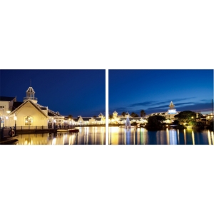 Port Elizabeth Nightlife Mounted Photography Print Diptych - Multicolor 
