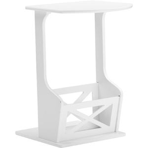 Agnola Side Table - Magazine Storage, White 