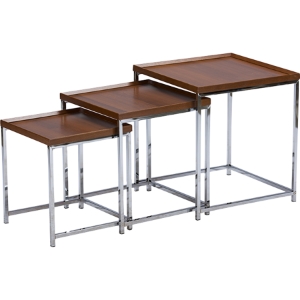 Adelina 3-Piece Nesting Table Set - Brown 