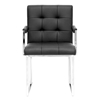 Collins Mid-Century Chair - Black Leather, Chrome Steel Legs - WI-ALC-1128-BLACK