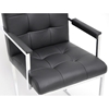 Collins Mid-Century Chair - Black Leather, Chrome Steel Legs - WI-ALC-1128-BLACK