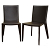 Semele Stackable Chocolate Brown Leather Dining Chair - WI-ALC-1318-BR