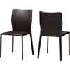 Asper Leather Dining Chair - Dark Brown (Set of 2) - WI-ALC-1503-DARK-BROWN
