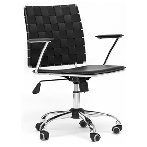 Vittoria Adjustable Swivel Office Chair - Tilt, Casters, Black Leather 
