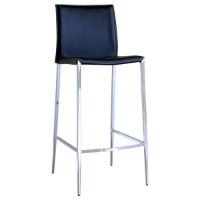 Vegas Black Leather Bar Stool