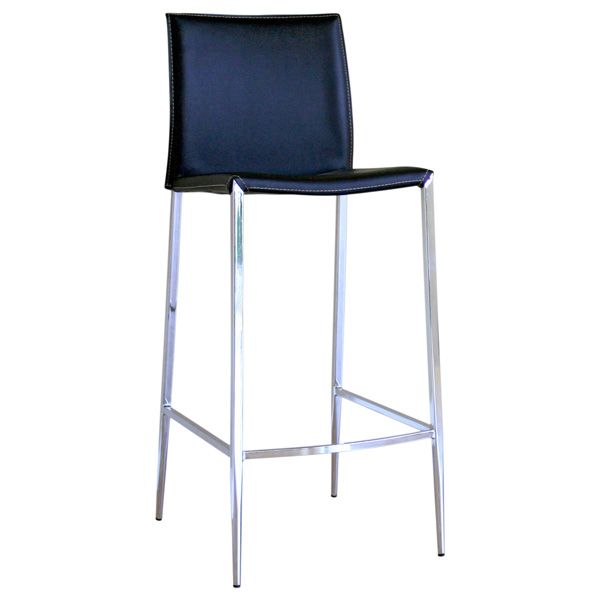 Vegas Black Leather Bar Stool 
