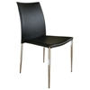 Benton Stackable Black Leather Dining Chair - WI-ALC-1899-BLK