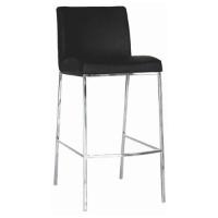 Callero Black Leather Bar Stool