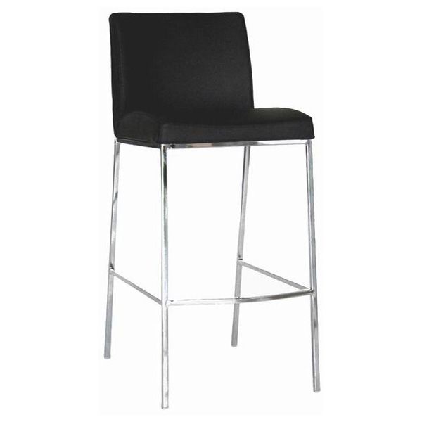 Callero Black Leather Bar Stool 