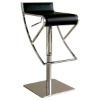 Yayaku Modern Bar Stool - Chrome, Black Leather - WI-ALC-2215