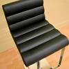Sandia Adjustable Swivel Barstool - Modern, Black Ribbed Leather - WI-ALC-2230-BLACK