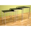 Deejay Black Leather Top Nesting Tables Set - WI-ALG-9014