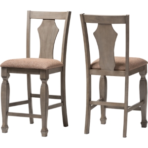 Arianna Counter Stool - Gray, Wheat Light Brown (Set of 2) 