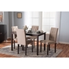 Gardner 5-Piece Rectangular Dining Set - Button Tufted, Beige - WI-ANDREW-5-PC-DINING-SET-10-BUTTONS-BEIGE-FABRIC