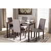 Gardner 5-Piece Rectangular Dining Set - Button Tufted, Gray - WI-ANDREW-5-PC-DINING-SET-10-BUTTONS-GRAY-FABRIC