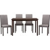 Andrew Contemporary Dining Chair - Espresso Wood, Gray Fabric (Set of 4) - WI-ANDREW-DINING-CHAIR-GRAY-FABRIC