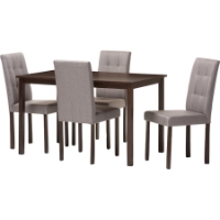 Andrew 5-Piece Upholstered Grid-Tufting Dining Set - Gray Fabric