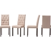 Gardner Fabric Upholstered Dining Chair - Button Tufted, Beige (Set of 4) - WI-ANDREW-DC-10-BUTTONS-BEIGE