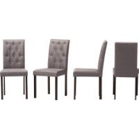 Gardner Fabric Upholstered Dining Chair - Button Tufted, Gray (Set of 4)