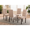 Andrew 5-Piece Upholstered Grid-Tufting Dining Set - Beige Fabric - WI-ANDREW-5PC-BEIGE-9-GRIDS-DINING-SET
