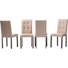 Andrew Upholstered Grid-Tufting Dining Chair - Beige Fabric (Set of 4) - WI-ANDREW-DC-9-GRIDS-BEIGE