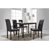 Andrew 5-Piece Modern Dining Set - Dark Brown
