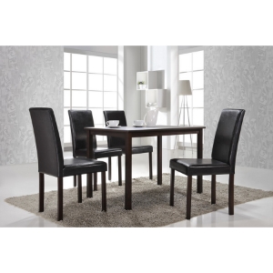 Andrew 5-Piece Modern Dining Set - Dark Brown 