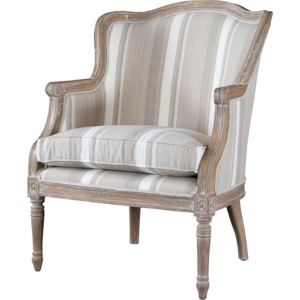 Charlemagne Accent Chair - Beige, Brown Oak 